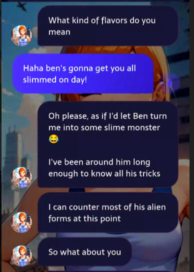 Opening DarLink AI conversation with Amina ClarkeDarLink AI profile showing Amina Clarke, age 25, and character settings